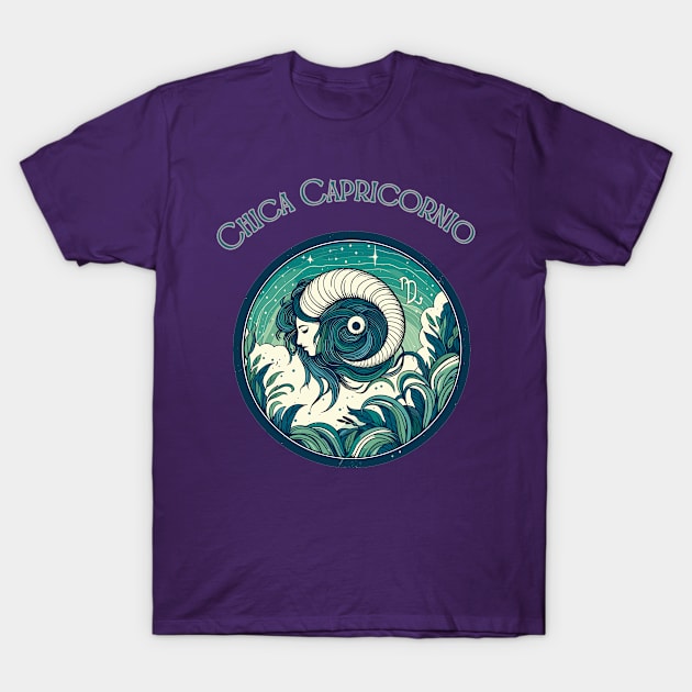 "Capricorn Spanish Celestial Symphony"- Zodiac Horoscope Star Signs T-Shirt by stickercuffs